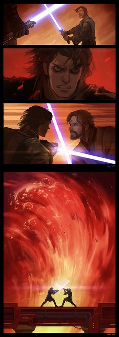 My favorite SW-battle ever! Anakin Vs Obi Wan, Star Wars Meme, Buku Harry Potter, Star Wars Anakin