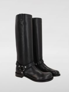 Boots LOEWE Woman color Black Loewe Boots, Black Flat Ankle Boots, Ankle Boots Flat, Black Boots Women, Womens Boots Ankle, Black Flats, Italian Fashion, Woman Colour, Black Boots