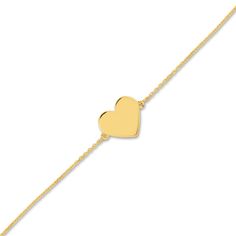 A meaningful heart station shimmers elegantly in the center of this timeless women's bracelet. Fashioned in 14K yellow gold, the 6.7-inch cable chain secures in place with a lobster clasp. Jared The Galleria Of Jewelry, Mini Heart, Heart Bracelet, Cable Chain, Womens Bracelets, Lobster Clasp, Cable, Yellow Gold, Bracelet