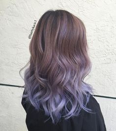 +❄️++✂️= #happysaturyay #hairbykacie #behindthechair #americansalon #modernsalon Balayage Purple Hair Short, Hair Color Ideas Lilac, Brown To Lavender Balayage, Brown To Purple Ombre Hair Short, Blurple Hair Color, 2 Tone Hair Color, 2 Tone Hair, Dark Ombre Hair, Purple Ombre Hair