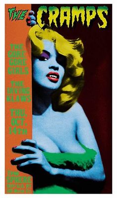 an advertisement for the cramps concert featuring marilyn monroe