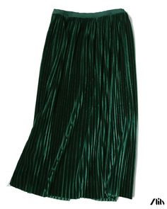 Zlily - Velvet Pleated Skirt - A Glamorous Half-Length Skirt Velvet Pleated Skirt, Velvet Midi Skirt, Half Skirt, Velvet Skirt, Skirt Skirt, Denim Midi Skirt, Types Of Skirts, High Waisted Denim, Skirt Length