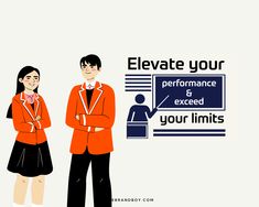 two people standing next to each other with the words elevate your performance and expect your limits