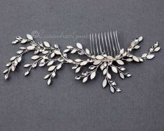 Opal Leaves Wedding Hair Comb - Cassandra Lynne Jeweled Hair Comb, Jeweled Hair, Wedding Hair Combs, Bridal Hair Combs, Vintage Headpiece, Wedding Comb, Wedding Tree, Gold Headpiece, Hair Accessories Wedding