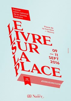 a poster with red lettering on it that says, le vieur sur la place