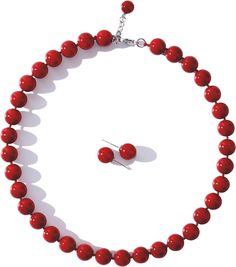 PRICES MAY VARY. Material: Glass beads, Stainless-steel; Necklace:1 pieces 16inch; Earrings: 1 pairs; Beads diameter :10mm ; Red LZMEI 10mm 16inch Red Faux Hand Knotted Glass Imitation Pearls Necklace Earring Jewelry Set Varios colores for Women Classic Faux Hand Knotted Glass Imitation Pearls Necklace Earring set Varios colores.The image may show slight differences in texture, color, size and shape. Stylish jewelry for women ladies.Suitable for Performing Chorus party, date, shopping etc Red Beaded Necklaces, Pearl Necklace Earrings, Pearls Necklace, Red Necklace, Texture Color, Earring Jewelry, Red Bead, Steel Necklace, Stylish Jewelry