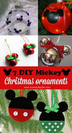 christmas ornaments that are made to look like mickey mouses and other disney themed items