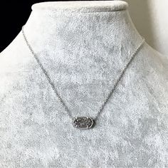 Kendra Scott Elisa Platinum Drusy Pendant Necklace In Silver Color Due To Natural Drusy, Color And Textures Will Vary. - Platium Drusy Pendant - Rhodium Plated / Silver Tone - Pendant Approx. 0.63” L X 0.38” W - Chain Length Approx. 15" + 2" Extension. Lobster Clasp Lbrand New, Cardholder & Dust Bag, No Gift Box. Due To The One-Of-Kind Stone, The Exact Color Pattern May Vary Slightly From The Picture Shown. Silver Oval Pendant Necklace With Clavicle Chain, Silver Necklace With Oval Pendant And Clavicle Chain, Silver Clavicle Chain Necklace With Oval Pendant, Silver Charm Necklace With Oval Pendant And Clavicle Chain, Silver Charm Necklace With Oval Pendant And Adjustable Chain, Kendra Scott Elisa, Kendra Scott Jewelry, Kendra Scott, Chain Lengths