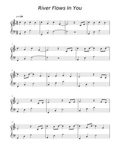 river flows in you sheet music