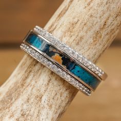 We are excited to expand our Copper Patina Collection! The PATINA STACKER SET is the ultimate set for any bride looking for a unique and eye-catching ring. The mystic blue coloring throughout this ring is fascinating, especially when glimmering in the sunlight. Patina is a luxury metal! And, often known as a "living metal". As a natural process, the layers of Patina Copper form against corrosion resulting in a chemical and physical transformation as it interacts with the environment. Since each Physical Transformation, Patina Copper, Antler Ring, Stacking Bands, The Mystic, Copper Patina, Turquoise Rings, Bride Look, Stacking Ring