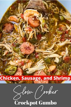 chicken sausage and shrimp stew with crockpot gumbo