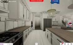 a virtual view of a kitchen with white cabinets