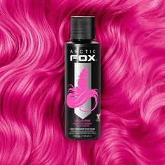 DIY Formula Hydrating + Deep Conditioning Best Results With Pre-Lightened Hair No Harsh Chemicals (Peroxide, Ammonia, PPD) Always Do a Patch & Strand Test Before Coloring Picture this: You’re laying on the beach with flowers in your hair. Ready to bring those tropical vibes everywhere you go with Virgin Pink? This vibrant hot pink will give a deep magenta tint to light brown hair, and will turn out most vibrantly on pre lightened hair - no need to fear brassy tones with this shade. Try mixing wi Magenta Hair Dye, Arctic Fox Dye, Fox Hair Dye, Arctic Fox Hair Dye, Fox Hair Color, Vegan Hair Dye, Magenta Hair, Pink Hair Dye, Arctic Fox Hair Color