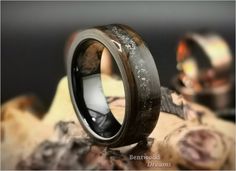 the wedding ring is made out of wood