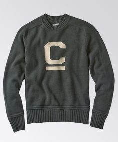 C Crew Wool Sweater Men Stuff, Varsity Sweater, Collegiate Style, Embroidery Stitch, Deep Forest, Polo Sweater, Sweater Sale, Knit Tees, Summer Accessories