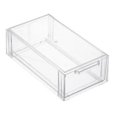 a clear plastic drawer with two drawers