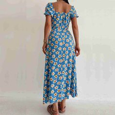 Slim Waist Temperament Long Skirt Printed Beach Skirt Vacation Dresses Casual, Prairie Chic, Prom Dresses Boho, Women Waist, Floral Bodycon, Dress Slim, Vacation Dress, Beach Skirt, Glitter Dress