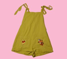 Winnie the Pooh Romper - Etsy Winnie The Pooh Outfit For Women, Summer Camp Outfits, Embroidered Disney, Cute Lounge, Black Sleeveless Jumpsuit, Light Yellow Color, Womens Jumpsuits, Camping Outfits, Short Rompers