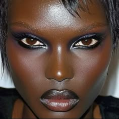 Darkskin makeup blush eyeliner Pat McGrath editorial makeup look fall makeup looks model aesthetic grunge makeup vampire makeup Face Card Never Declines, Instagram Face, Vampire Makeup, Skin Model, Mode Chanel, Emo Makeup, Dope Makeup, Alternative Makeup, Dark Makeup