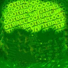 the word football is written in green and black