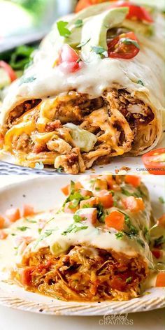 mexican burritos stuffed with meat, cheese and vegetables