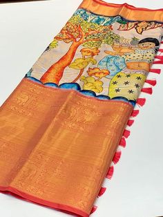 Kiara Pen Kalamakri Print Pattu Designer Saree We take pride and excited to introduce these royal ethnic sarees to you! It's highly handpicked and designed exclusively just for you! Exult this festival/wedding season with these incredible weaved pure Soft Banarasi silk sarees, that is high in quality and weaving all over the body with Zari work And majestic contrast Kalamakri Designe Print and royal ombre kinda pallu. It pairs with a contrasting blouse with a border to make them look even more c Kalamkari Print, Kalamkari Sarees, Kalamkari Saree, Ethnic Sarees, Zari Work, Designer Saree, Festival Wedding, Party Wear Sarees, Saree Collection