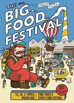 the big food festival poster is shown