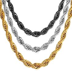 Made to dazzle and accent your neckline, this rope chain necklace is available in three color varieties- gold, black and silver in three different stone widths of 3mm, 6mm and 9mm. It is a fashion staple you can pair with your favorite pendant or stack it with your crystal necklaces. We offer five different lengths of the rope chain; mainly, 46cm to 76 cm. Get this multipurpose chain today! How to clean your Rope Chain Necklace? Take a soft bristle brush. Dip it in a bowl of warm water. Scrub th Necklace For Men Gold, Hippie Rock, Blue Turquoise Necklace, Accessories Gold, Rope Chain Necklace, Puka Shell, Necklace For Men, Soft Bristle Brush, Rope Necklace