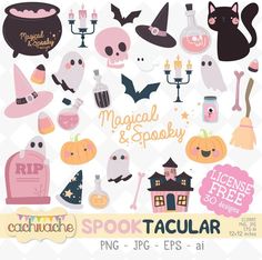 halloween cliparts and svt files for use in crafts, cards, etc