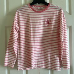 Nwt Aiiz Women’s Long Sleeve Striped T-Short. Size M. Cotton 100%. Total Length: 25’’, Width From Pit To Pit: 21.5’’. New With Tags. T Shorts, Women Long Sleeve, Pink White, Long Sleeve Tees, Topshop, Womens Tops, Tops & Tees, Tags, Long Sleeve