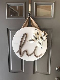 a door hanger with the words bedroom door decor ideas hanging from it's side