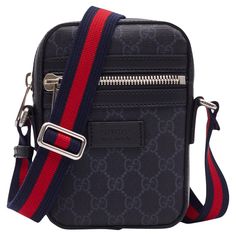 Tas Gucci, Red Web, Gg Monogram, Boxing Conditioning, Leather Trim, Fashion Handbags, Black Grey, Gucci Bag, Leather Trims