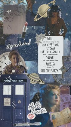 collage of doctor who, tardish, and other things in the background