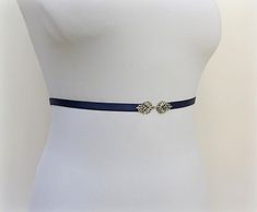 Navy blue thin elastic waist belt, Silver jeweled dress belt by MissLaceAccessories on Etsy Jeweled Dress, Lace Bandeau Top, Jeweled Wedding Dress, Sparkly Wedding Dress, Jewel Dress, Bow Wedding Dress