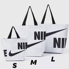 Korea Nike Reusable Shopping Bag Tote Eco Bag S/M/L | eBay Cheap Bags With Graphic Design For Everyday Use, Nylon Shopping Bags, Nike Duffle Bag Gift, Brand Shopping Bag, Nike Shopping Bag, Off White Nike Bag, Merch Packaging, Modern Recyclable Bags For On-the-go, Luxury Shopping Bags