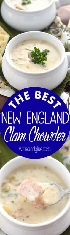 the best new england clam chowder recipe is made with cream and broth