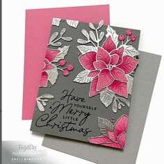 a card with flowers on it and the words have yourself merry christmas