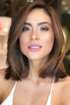 Bob Lung, Medium Short Haircuts, Long Bobs, Funky Hair, Square Face, Haircut And Color, Haircuts For Long Hair, Medium Hair Cuts