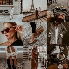 a collage of photos with the eiffel tower in the background