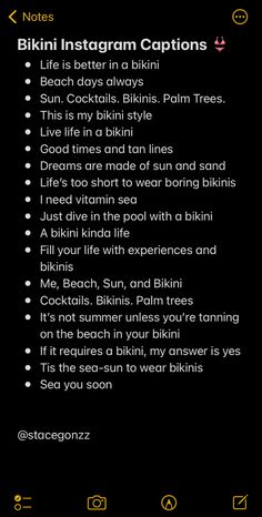 Bikini Instagram captions Captions For Instagram Bikinis Summer, Ig Beach Captions Short, Quotes About Wearing Bikinis, Vacation Captions Instagram Baddie, Ig Captions Hottie Instagram, Self Motivation Captions, Swimsuit Instagram Captions, Swimwear Captions Instagram, Bahama Captions For Instagram