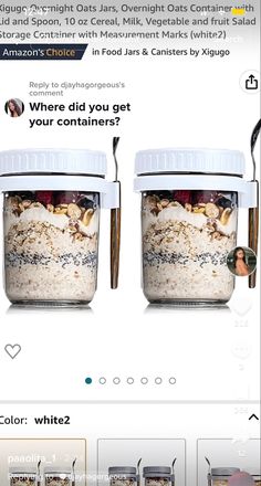 an image of two jars with food in them on the app store's website