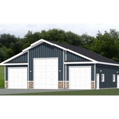 the two car garage is shown in this rendering