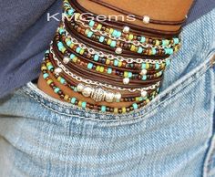 Wrap Armband, Horse Bracelet, Triple Wrap Bracelet, Diy Bracelets Tutorials, Battle Creek, Diy Friendship Bracelets Patterns, Turquoise Boho, Silver Earrings Handmade, Bracelet Leather