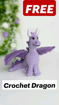 Easy Crochet Dragon FREE video tutorial, how to crochet amigurumi dragon