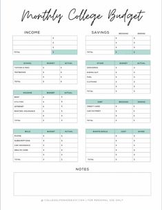 a printable college budget sheet with the words,'worthy college budget'on it