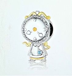 Pandora Style Beauty and the Beast Clock Charm , 925 Sterling Silver Please ask any questions as I do not accept returns ! Thank You for taking the time to visit my store ! Pandora Charms Disney, Vintage Goblets, Charms Pandora, Bracelet Pandora, Engraved Pendant, Bead Charms Diy, Pandora Style, Pandora Bracelet Charms, Cat Charm