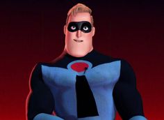 the animated character is dressed in black and blue with a tie on his neck,