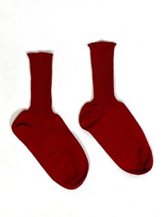 Vintage 1950's DEADSTOCK or NEW OLD STOCK NWOT Child Children's red cotton socks | eBay Classic Red Socks For Winter, Cotton Socks, Vintage 1950s, Socks, Cuff, Red