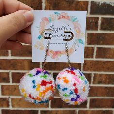 Confetti Pom Pom Earrings Boho Confetti, Mickey Mouse Pumpkin, Pom Earrings, Beads Candy, Pom Pom Earrings, Vendor Booth, Betsey Johnson Earrings, Candy Jewelry, Bamboo Earrings