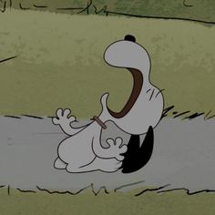 a cartoon character is playing with a dog